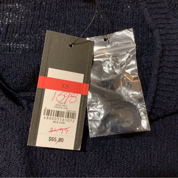 NWT Crown & Ivy Navy Blue Sweater | Size XS | Cotton & Nylon | Resort - Picture 6 of 8